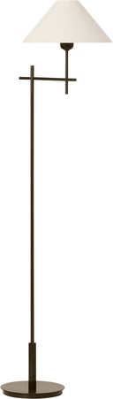 Hackney Bridge Arm Floor Lamp | Bronze | Linen Shade