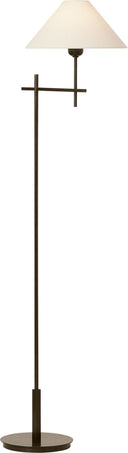 Hackney Bridge Arm Floor Lamp | Bronze | Linen Shade