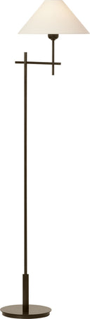 Hackney Bridge Arm Floor Lamp | Bronze | Linen Shade