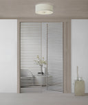 Walker Medium Flush Mount | Gild | Cream Linen