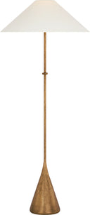 Zealous 62" Floor Lamp | Museum Brass | Linen Shade