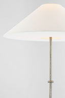 Zealous 62" Floor Lamp | Museum Nickel | Linen Shade