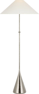 Zealous 62" Floor Lamp | Museum Nickel | Linen Shade