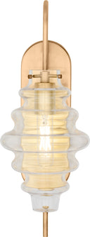 Tableau Large Sconce | Antique-Burnished Brass | Clear Glass