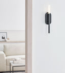 Rousseau Medium Bath Sconce | Bronze | Etched Crystal
