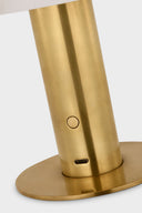 Melange 8" Rechargeable Accent Lamp | Antique-Burnished Brass | Alabaster Shade