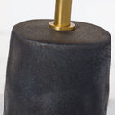 Armato Small Table Lamp | Stained Black Metallic Ceramic | Oval Antique-Burnished Brass Shade