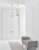 Melange Small Elongated Pendant | Antique-Burnished Brass | Alabaster Shade