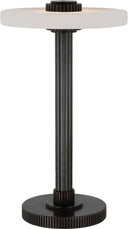 Aran 9" Rechargeable Accent Lamp | Bronze and Alabaster