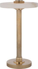Aran 9" Rechargeable Accent Lamp | Hand-Rubbed Antique Brass and Alabaster