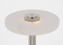 Aran 9" Rechargeable Accent Lamp | Polished Nickel and Alabaster