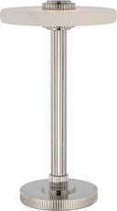 Aran 9" Rechargeable Accent Lamp | Polished Nickel and Alabaster