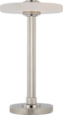 Aran 9" Rechargeable Accent Lamp | Polished Nickel and Alabaster