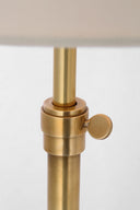 Bryant 52" Adjustable Cordless Floor Lamp | Hand-Rubbed Antique Brass | Linen Shade