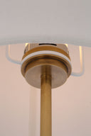 Bryant 52" Adjustable Cordless Floor Lamp | Hand-Rubbed Antique Brass | Linen Shade