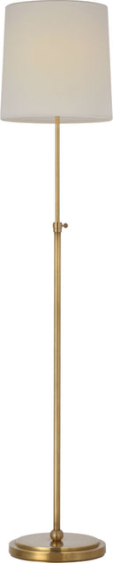 Bryant 52" Adjustable Cordless Floor Lamp | Hand-Rubbed Antique Brass | Linen Shade
