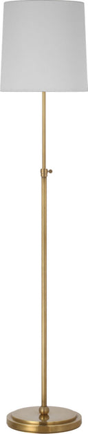 Bryant 52" Adjustable Cordless Floor Lamp | Hand-Rubbed Antique Brass | Linen Shade