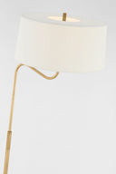Canto Large Adjustable Floor Lamp | Hand-Rubbed Antique Brass | Linen Shade