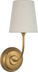 Vendome 16" Cordless Single Sconce | Hand-Rubbed Antique Brass | Linen Shade