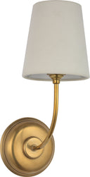 Vendome 16" Cordless Single Sconce | Hand-Rubbed Antique Brass | Linen Shade