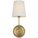 Vendome 16" Cordless Single Sconce | Hand-Rubbed Antique Brass | Linen Shade