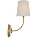 Vendome 16" Cordless Single Sconce | Hand-Rubbed Antique Brass | Linen Shade