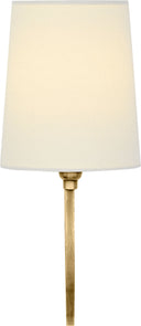 Reed Single Sconce | Hand-Rubbed Antique Brass | Linen Shade