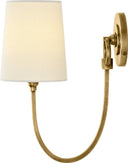 Reed Single Sconce | Hand-Rubbed Antique Brass | Linen Shade