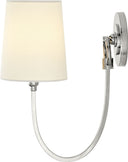 Reed Single Sconce | Polished Nickel | Linen Shade