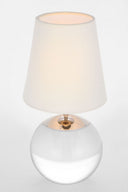Terri 12" Cordless Accent Lamp | Crystal | Linen Shade
