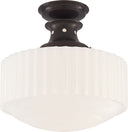 Milton Road Flush Mount | Bronze | White Glass