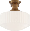 Milton Road Flush Mount | Hand-Rubbed Antique Brass | White Glass
