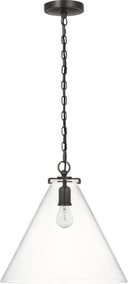 Katie Conical Pendant | Bronze | Clear Glass