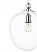 Katie Acorn Pendant | Polished Nickel | Clear Glass