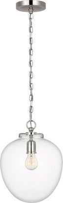 Katie Acorn Pendant | Polished Nickel | Clear Glass