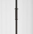 Piaf Large Two Light Linear Pendant | Aged Iron and Ebonized Oak | Linen Shades