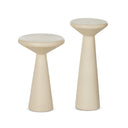 Ravine Concrete Accent Tables, Set Of 2 - Parchment White