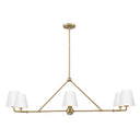 Xavier 46'' Vibrant Gold + White Linear Chandelier