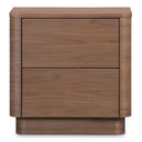 Round Off Tall Nightstand Walnut Brown
