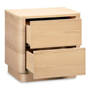 Round Off Tall Nightstand Natural Oak