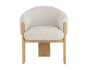 Trine Dining Armchair - Rustic Oak - Dove Cream