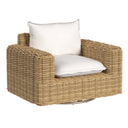 Playa Oversized Swivel Club Chair in Soothe Pearl w/ Flange Welt
