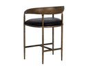 Zanatta Counter Stool - Charcoal Black Leather
