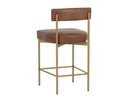 Seneca Counter Stool - Antique Brass - Bravo Cognac
