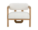 Madrone Lounge Chair - Rustic Oak - Heather Ivory Tweed