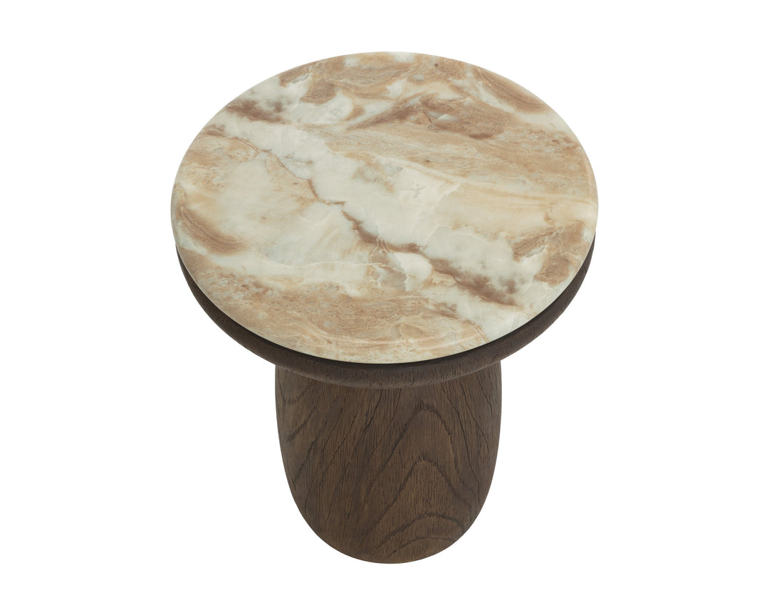 Orula End Table - Marble Look - Macchiato