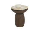 Orula End Table - Marble Look - Macchiato