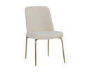 Zeke Dining Chair - Antique Brass - Bergen Ivory
