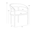 Zanatta Dining Armchair - Charcoal Black Leather