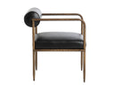 Ajani Dining Armchair - Charcoal Black Leather